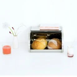 Brabantia Roll Topp Brotbox Medium, Matt Steel -Ausgewählte Küchengeschäfte brabantia roll topp brotbox small weiss 4