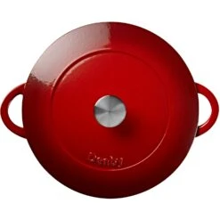 Denby Pomegranate Gusseisentopf Flach Ø30 Cm, Rot -Ausgewählte Küchengeschäfte denby cast iron 30cm shallow casserole 10