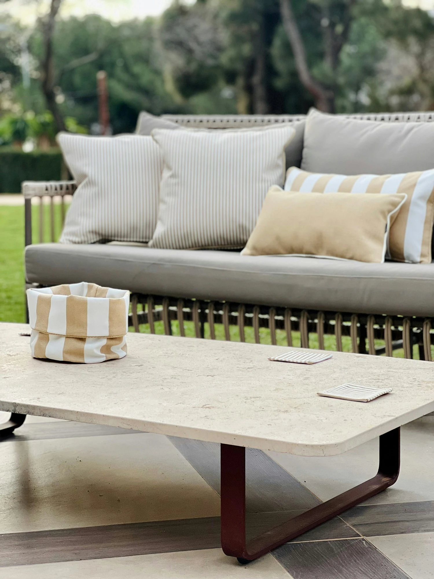 Wide Stripe Brotkorb 19x20 Cm, Beige 5 Wide Stripe Brotkorb 19x20 Cm, Beige – Bild 3