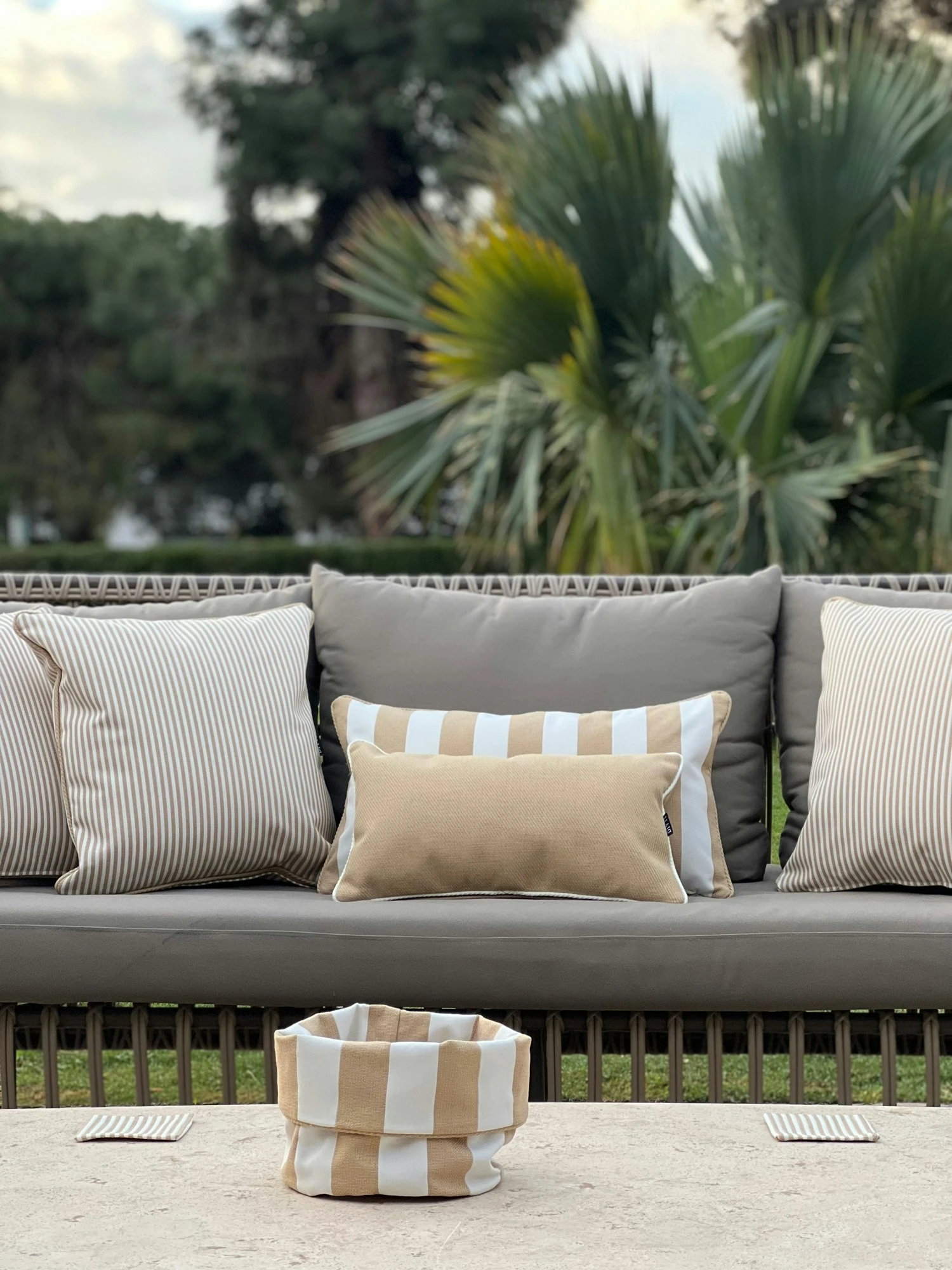 Wide Stripe Brotkorb 19x20 Cm, Beige 6 Wide Stripe Brotkorb 19x20 Cm, Beige – Bild 4