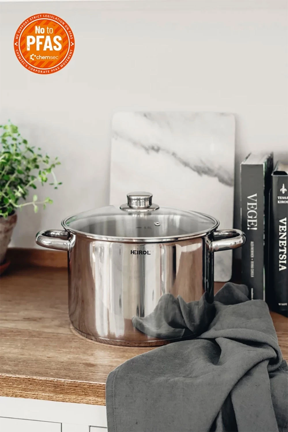 Heirol Kasserolle Mit Glasdeckel 24 Cm 10 L 4 Heirol Kasserolle Mit Glasdeckel 24 Cm 10 L – Bild 2