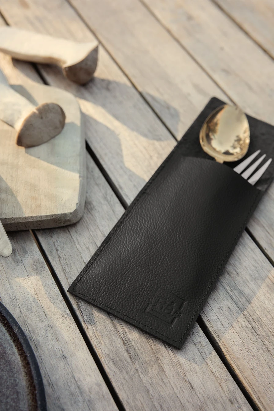 Juna Raw Cutlery Pocket 2pcs, Brown 5 Juna Raw Cutlery Pocket 2pcs, Brown – Bild 3