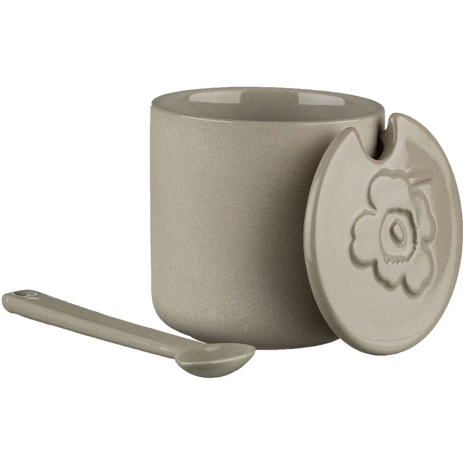 Marimekko Oiva/Unikko Gewürzglas Mit Deckel / Löffel, Terra 3 Marimekko Oiva/Unikko Gewürzglas Mit Deckel / Löffel, Terra