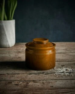 Nicolas Vahé Barn Salzschale, Mocha -Ausgewählte Küchengeschäfte nicolas vahe salt jar barn mocha 2