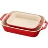 Staub Ofenform 2 Teile, Cherry Red 1 Staub Ofenform 2 Teile, Cherry Red -Ausgewählte Küchengeschäfte staub set med ivory white rekt ugnsformar 2st 5
