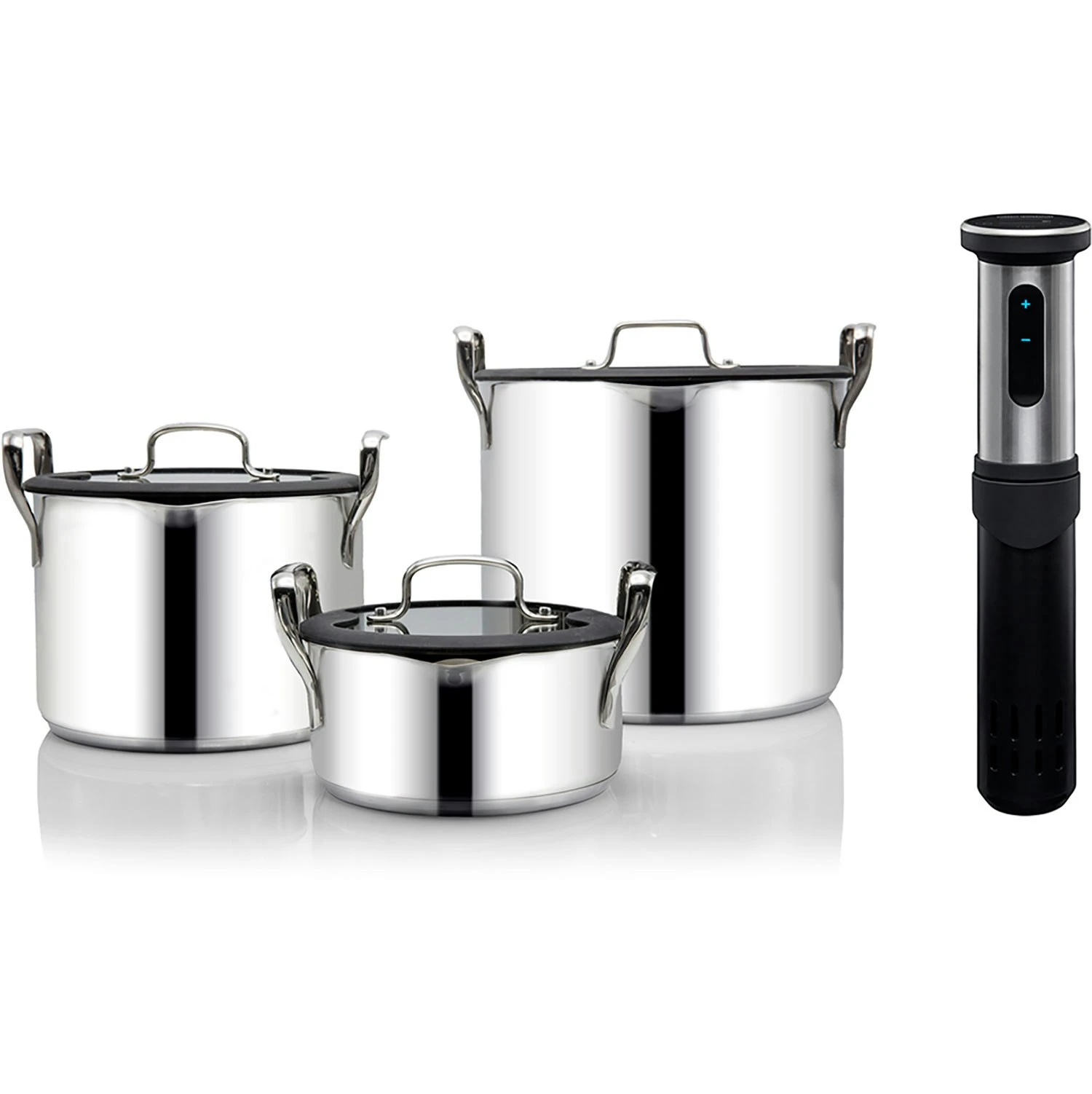 Wilfa Sous Vide SVS-1200S Einhängethermostat + Stapelbar Topfset 3 Wilfa Sous Vide SVS-1200S Einhängethermostat + Stapelbar Topfset